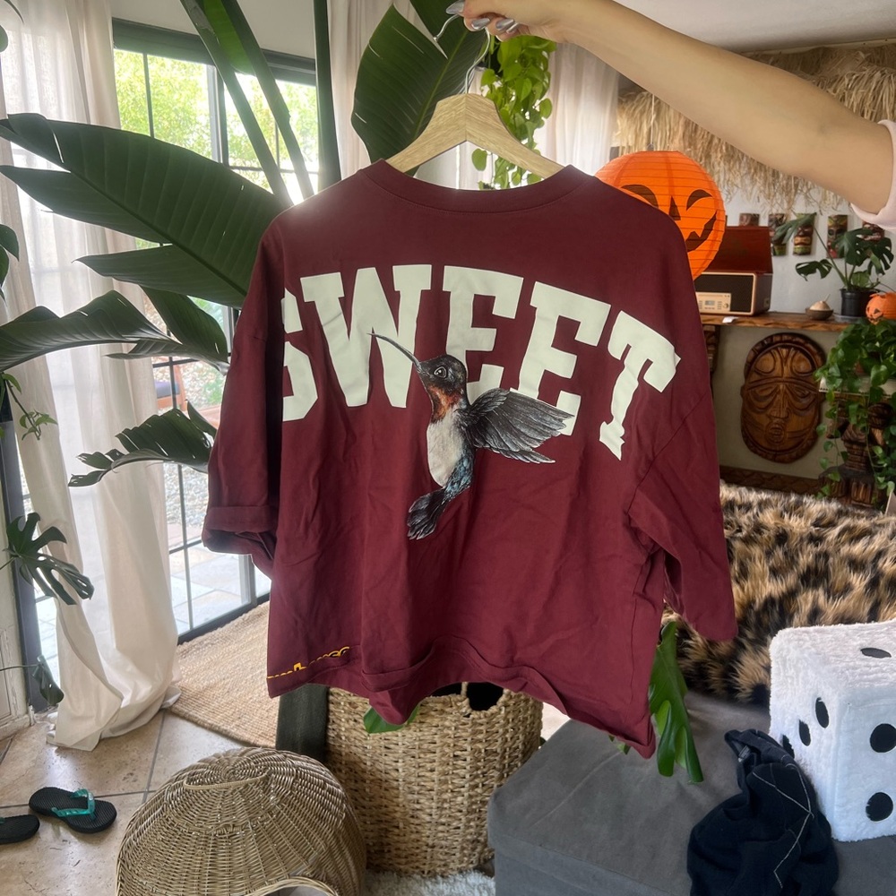 Sweet Graphic T-Shirt with Bird Design